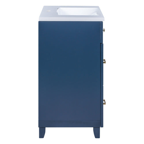 36  Bathroom Vanity Cabinet With Sink Top Combo Set, Navy Blue, Single Sink, Shaker Cabinet With Soft Closing Door And Drawer