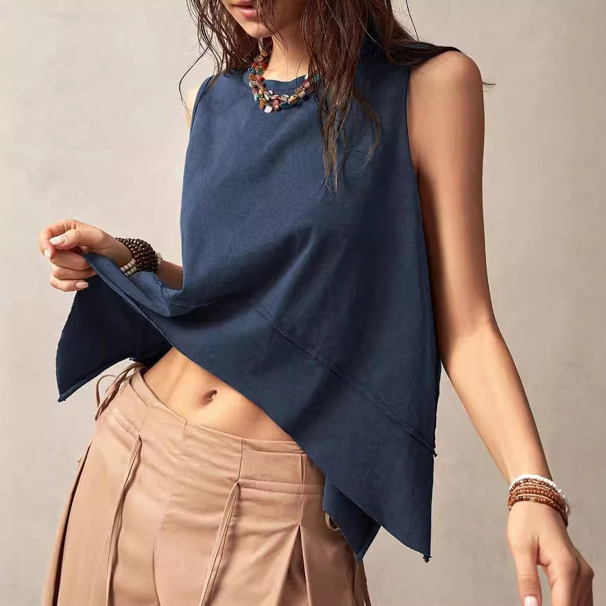 Summer Irregular Loose-fitting Sleeveless Shirt