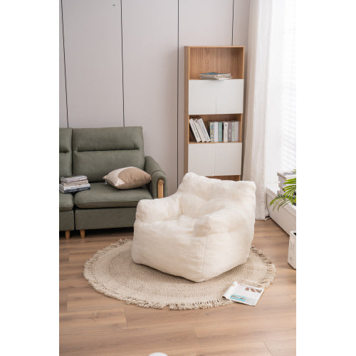 Soft Teddy Tufted Foam Bean Bag Chair