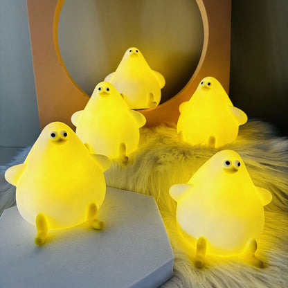 Warm Lovely Cute Cartoon Silicone Sea Gull Night Light With USB Charging Christmas Gifts Kids Grils Room Bedside Sleeping Lamp