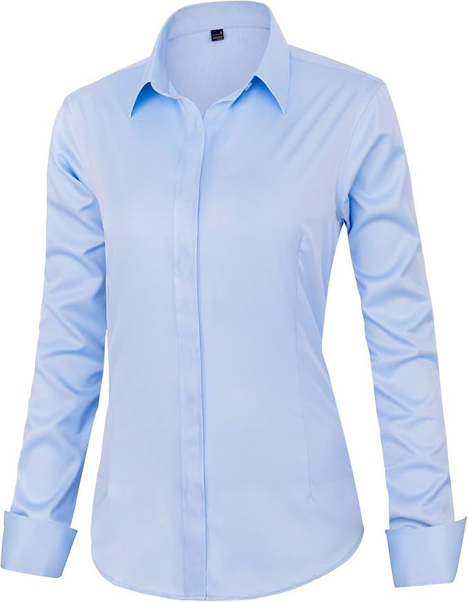 Women's Shirt Formal Casual Top Wrinkle-free Stretch