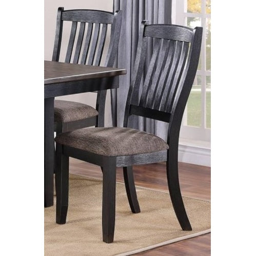 Dark Coffee Classic Wood Kitchen Dining Room Set Of 2 Side Chairs Fabric Upholstered Seat Unique Design Back