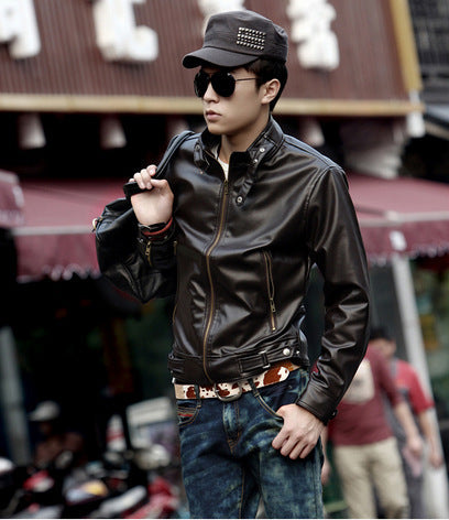 Casual Short Stand Collar Men's Coat