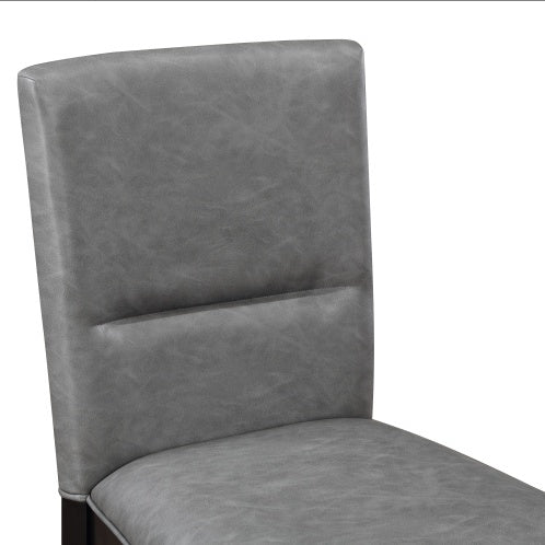 Amy - Faux Leather Side Chair Gray