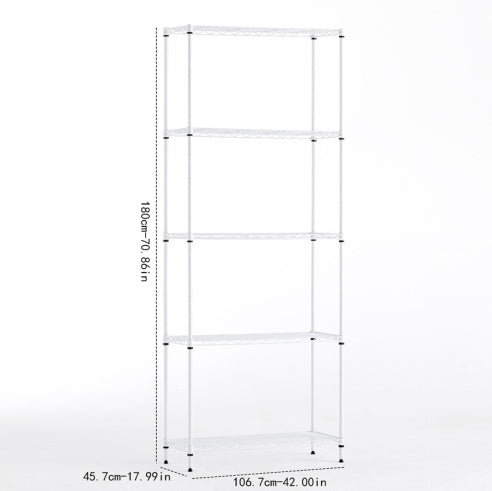 Wire Shelving Metal Storage Rack Adjustable Shelves, Standing Storage Shelf Units For Laundry Bathroom Kitchen Pantry ClosetWhite, 42L X 18W X 71H