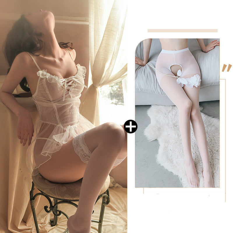 Underwear Lace Free See-through Hollow Set