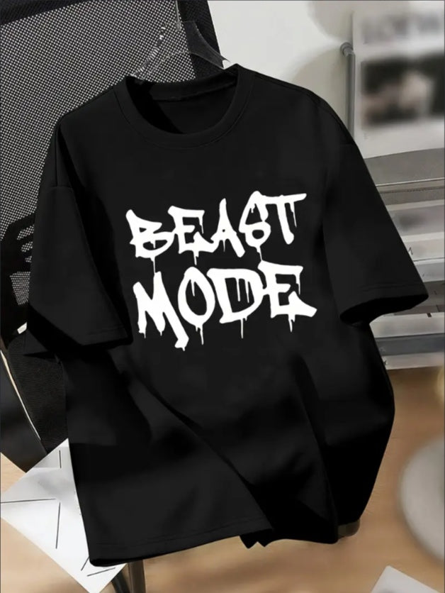 Boys' Beast Mode Graphic Tee - Casual Crew Neck, Short Sleeve,Machine Washable - Perfect For Spring Summer