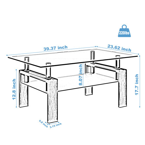 Rectangle Glass Coffee Table