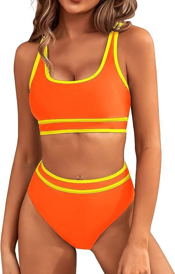 Bikini Tight-fitting Solid Color Swimsuit For Women