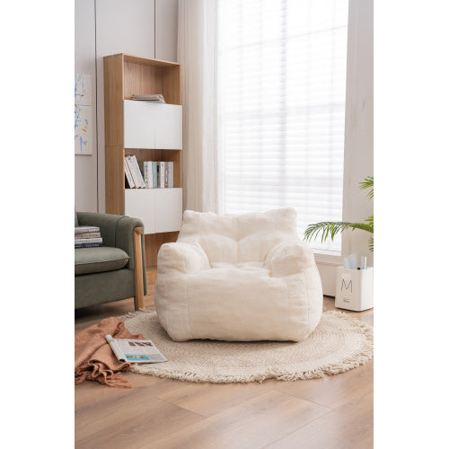 Soft Teddy Tufted Foam Bean Bag Chair