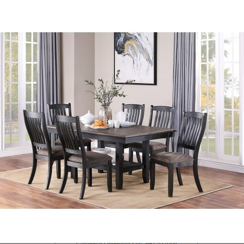 Dark Coffee Classic Wood Kitchen Dining Room Set Of 2 Side Chairs Fabric Upholstered Seat Unique Design Back