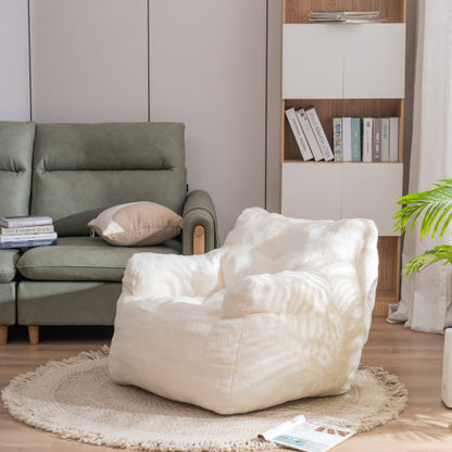 Soft Teddy Tufted Foam Bean Bag Chair