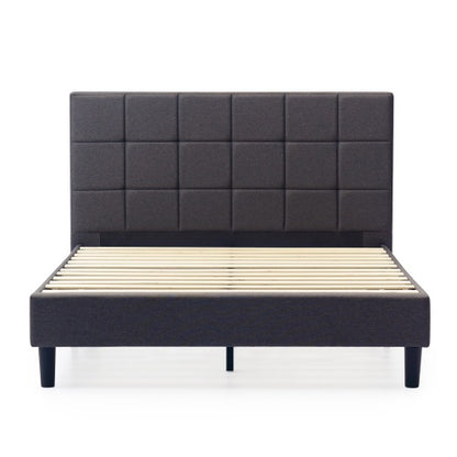 Upholstered Platform Bed Square Stitch - Queen