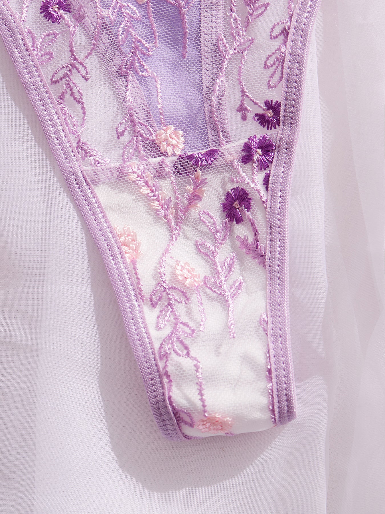 Bra Embroidery Floral Comfortable Soft Multi-color Underwear For Women