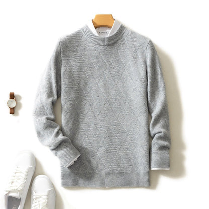 Thick Round Neck Men's Cashmere Sweater