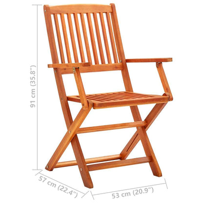 vidaXL Folding Garden Chairs 2 pcs Solid Eucalyptus Wood