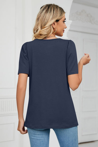 Square Neck Puff Sleeve T-Shirt