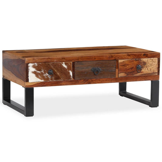 vidaXL Coffee Table Solid Sheesham Wood 35.4"x19.7"x13.8"