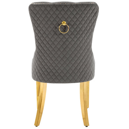 Velvet Metal Leg Dining Chair