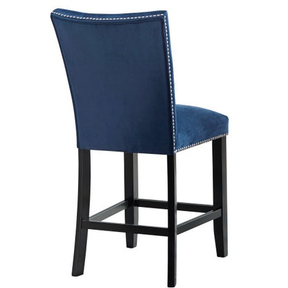 Camila - Velvet Counter Chair Blue