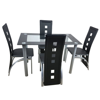 Black And Clear Dining Table Set