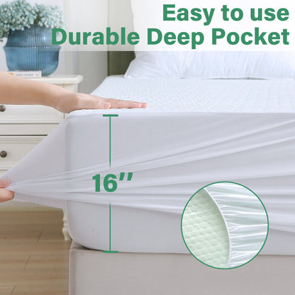 Waterproof Mattress Protector Bamboo Cotton Mattress Cover Fitted Cover T-F-Q-K