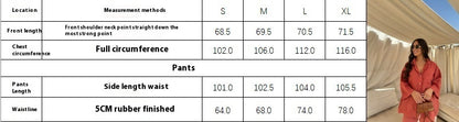 Casual Polyester Pocket Shirt Pants Suitable For Women's Wide Leg Pants, Long Sleeved Shirt Set, Women's Loose High Street Two-piece Set