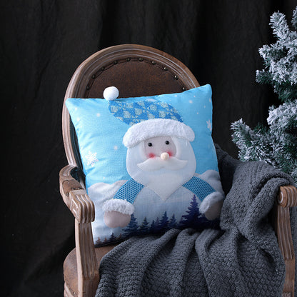 Christmas Decorations Santa Claus Snowman Luminous Illuminated Pillowcase Pillowcase Christmas Pillowcase Two-piece Set