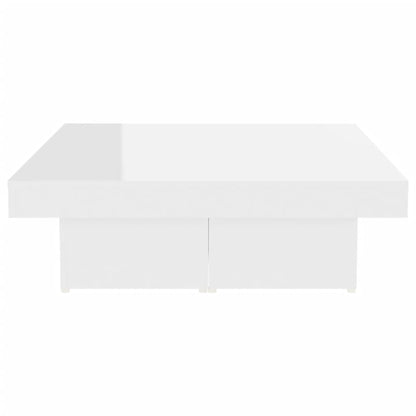 vidaXL Coffee Table High Gloss White 35.4"x35.4"x11" Engineered Wood