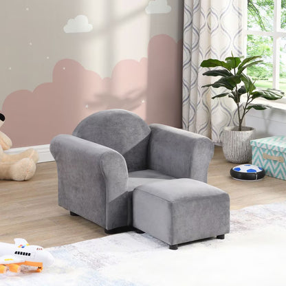 Children's Upholstered Sofa With Ottoman