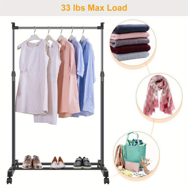 Adjustable Height Rolling Metal Hanger Chrome Alloy 30 Pounds Not Available On Weekends, Prohibited From Amazon