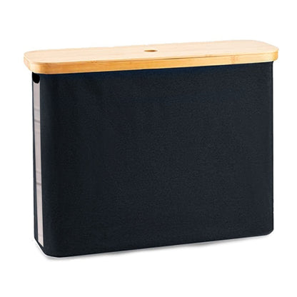 Bamboo Cover With Transparent Roll Paper Storage Basket