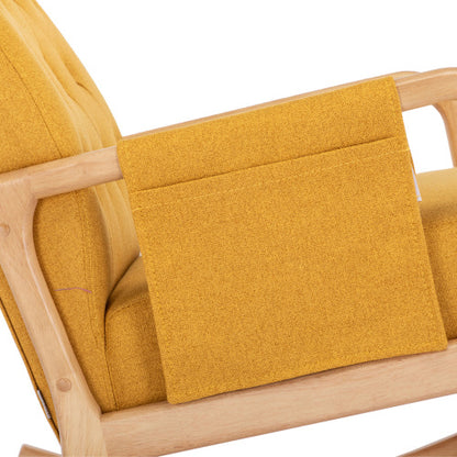 Comfortable Rocking Chair With Footrest In Linen