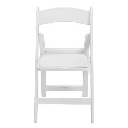 4pcs White All Plastic With Cushion, Courtyard Plastic Folding Chair