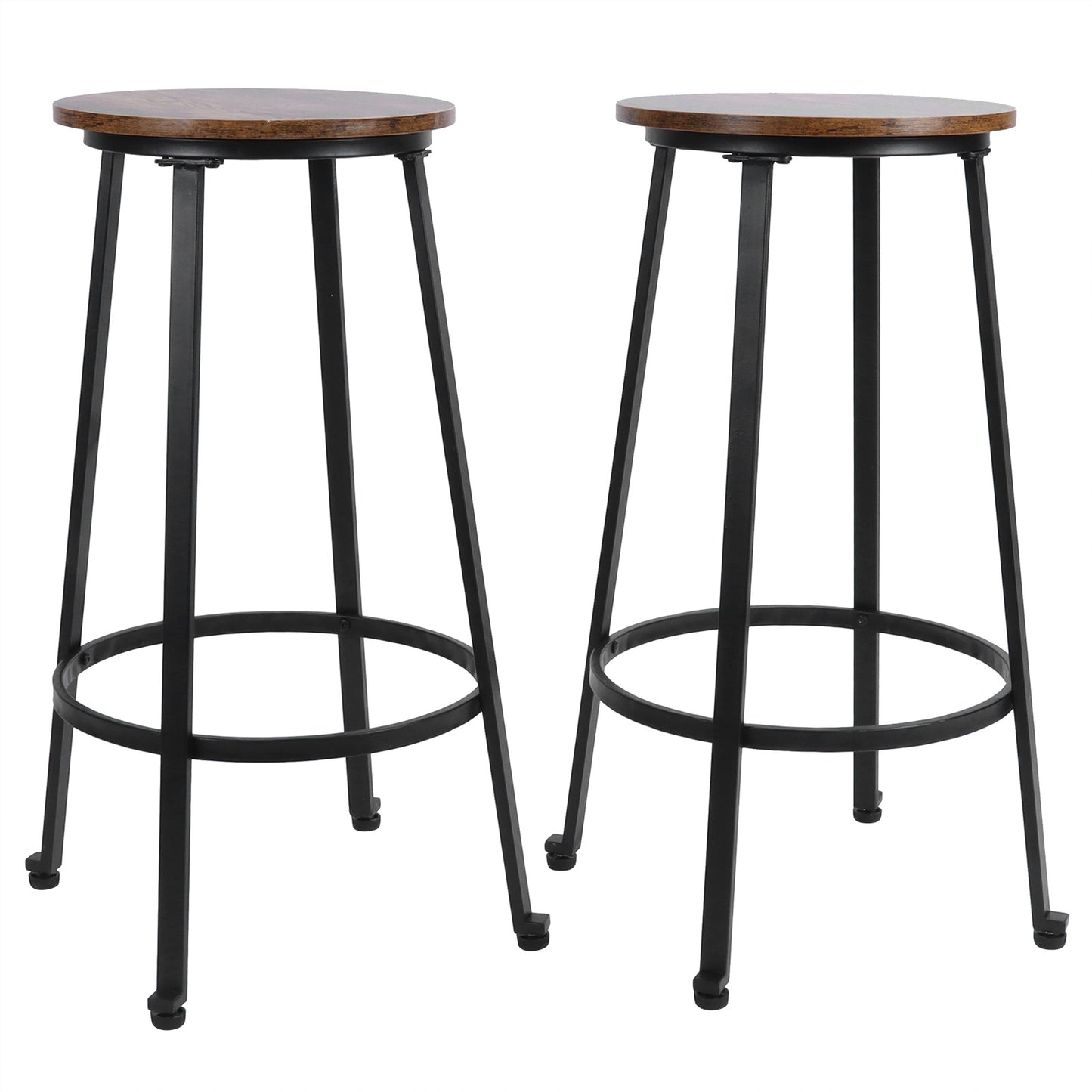 2PCS Vintage Bar Stools Pub Height Chairs Backless Barstools for Kitchen Furniture