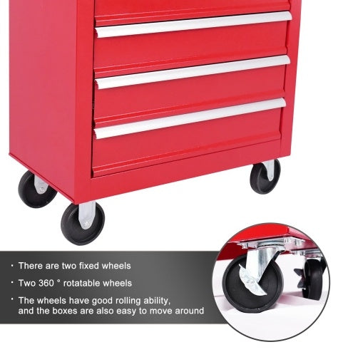 5-Drawer Metal Rolling Tool Chest With Wheels,Tool Storage Cabinet With Locking System