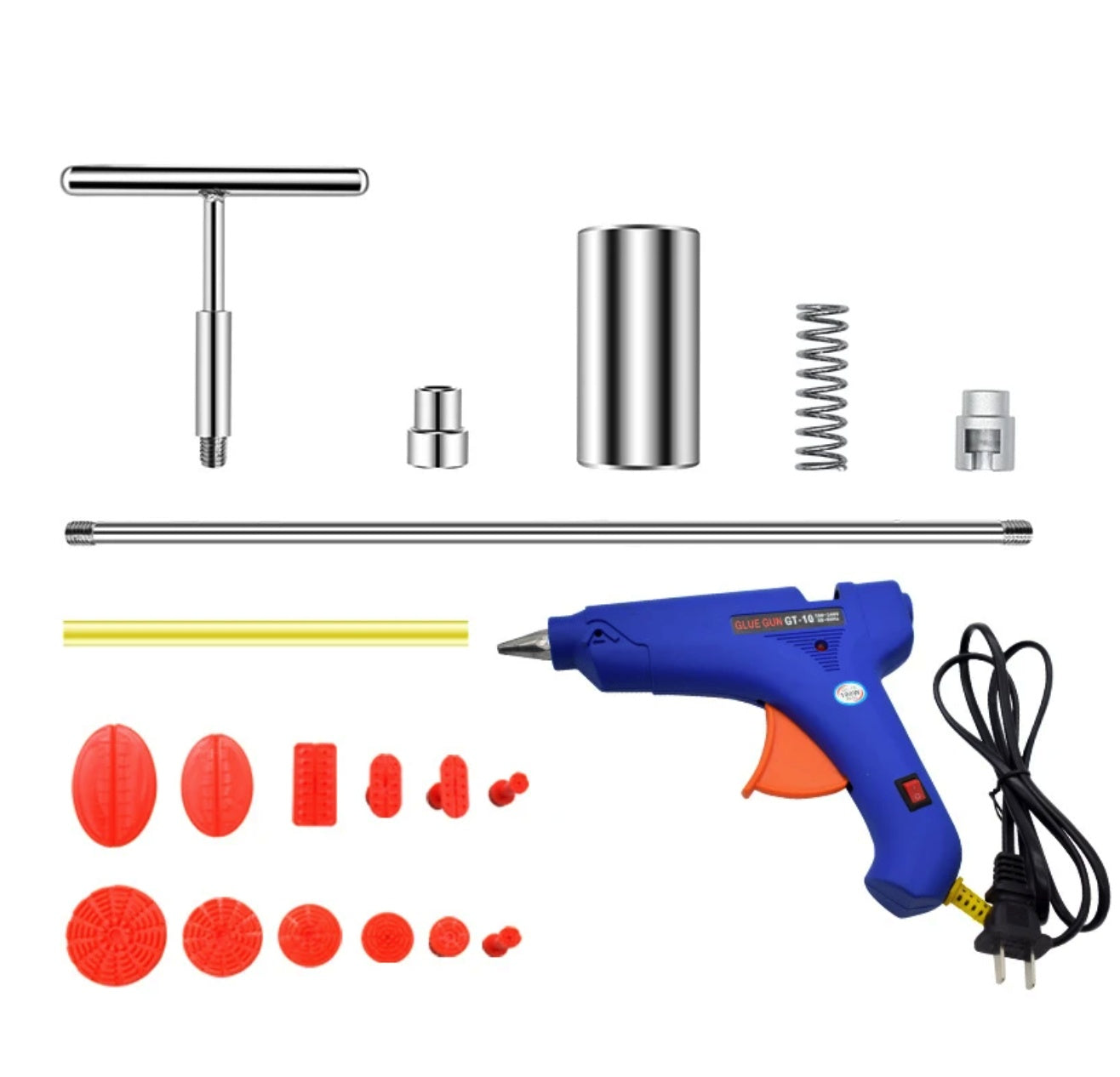 Werkzeuge Auto Reparatur Werkzeug Auto Dent Reparatur Dent Puller Kit 2 in 1 Slide Hammer Reverse Hammer Kleber Tabs Saug tassen