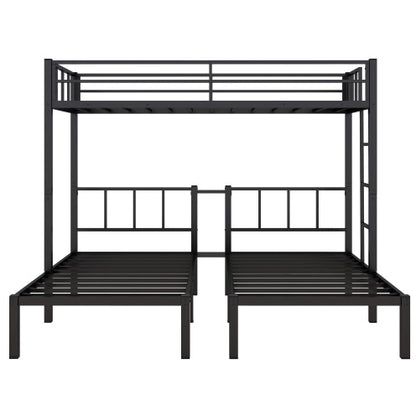 Twin Over Twin & Twin Bunk Beds For 3, Twin XL Over Twin Twin Bunk Bed Metal Triple Bunk Bed, Black