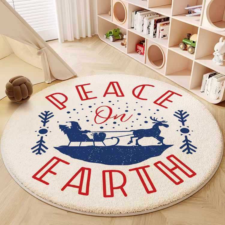 Round Carpet Bedroom Children's Room Living Room Carpet Cashmere-like Floor Mat Crawling Blanket