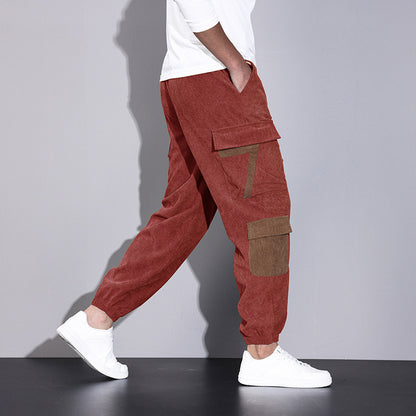 Autumn Corduroy Overalls Men's Ankle-tied Loose Casual