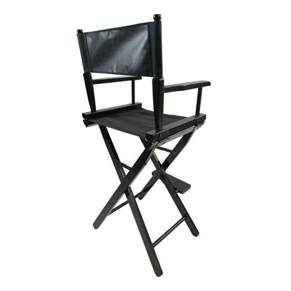 Casual Home Director's Chair, Black Frame Black Canvas,Suitable For Adults, Foldable Style, 2pcs Set Populus