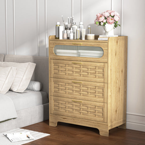 Wooden Bedroom With 4 Drawers And Dressing Table