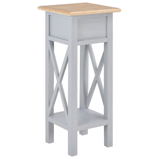 vidaXL Side Table Grey 27x27x65.5 cm Wood