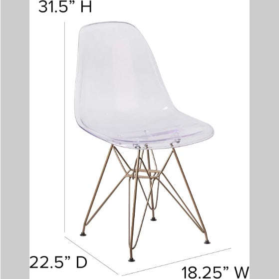 2 Transparent Dining Chairs