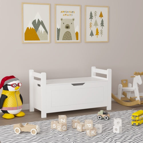 White Rubber Wooden Toy Box