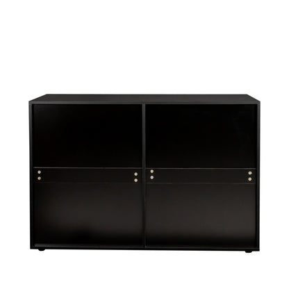 Black Particleboard Eight Drawer Cabinet