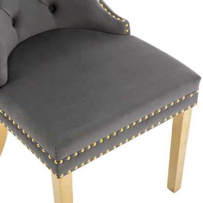 Velvet Metal Leg Dining Chair