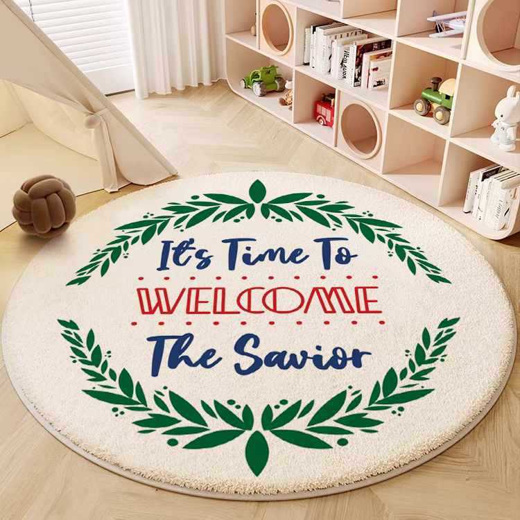 Round Carpet Bedroom Children's Room Living Room Carpet Cashmere-like Floor Mat Crawling Blanket