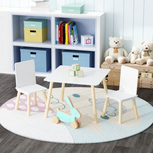 Wooden Children's Table And 2 Chairs Set