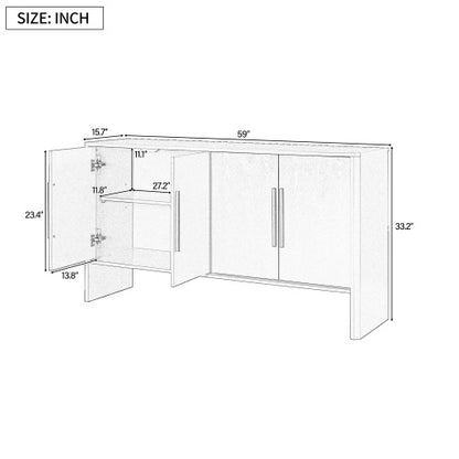 4-door Large Storage Retro Side Cabinet